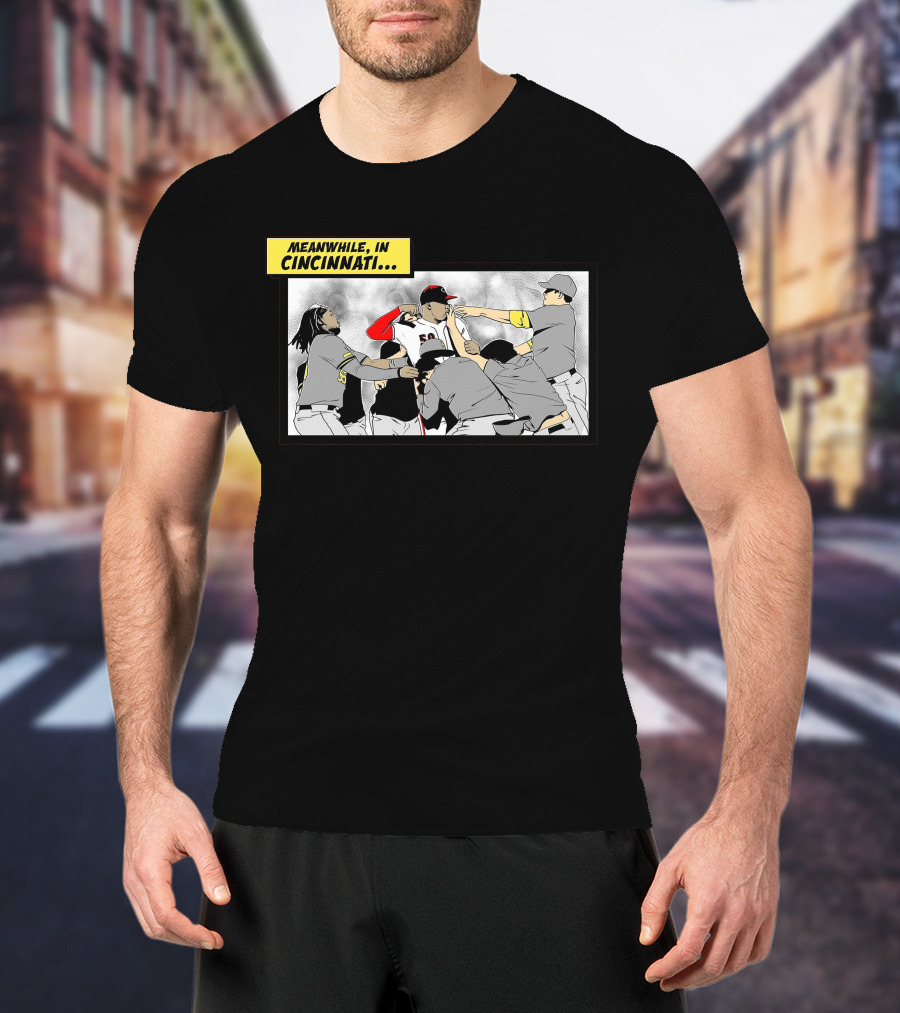 Meanwhile In Cincinnati Baseball Brawl Scene T-Shirt