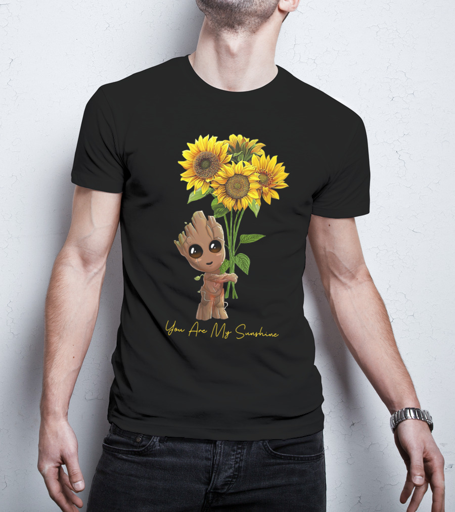 Baby Groot Holding Sunflowers You Are My Sunshine T-Shirt