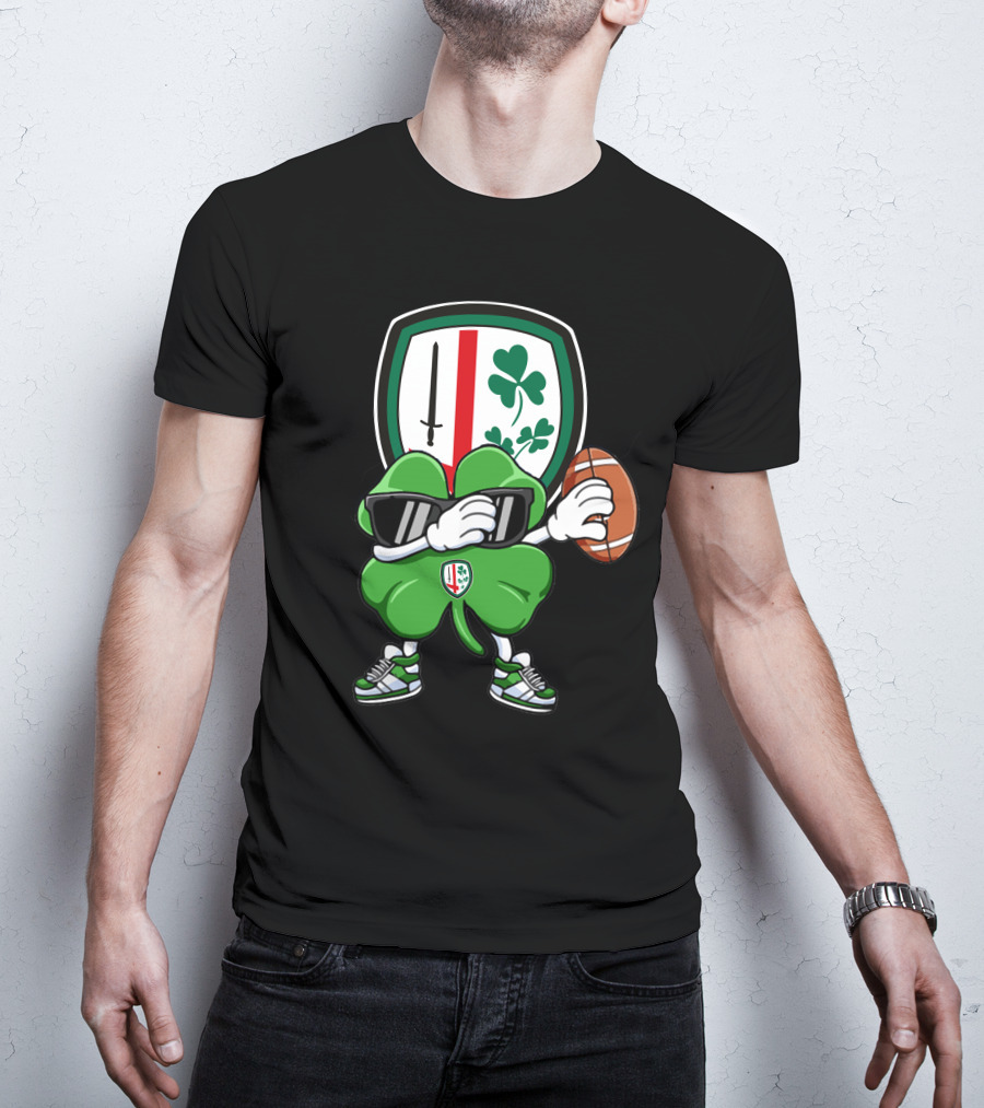London Irish Shamrock Rugby Football Mascot T-Shirt