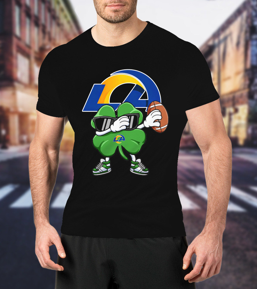 Los Angeles Rams Shamrock Football Dab T-Shirt
