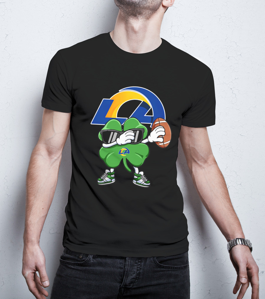 Los Angeles Rams Shamrock Football Dab T-Shirt