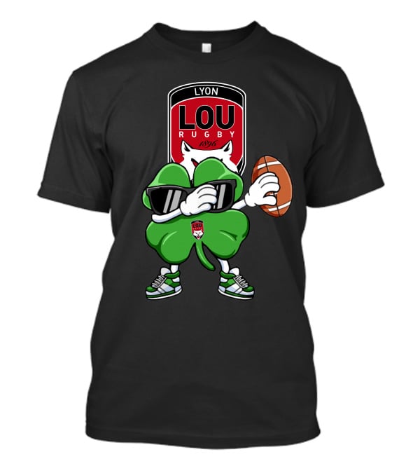 LOU Rugby Lyon 1896 Shamrock Mascot With Rugby Ball T-Shirt