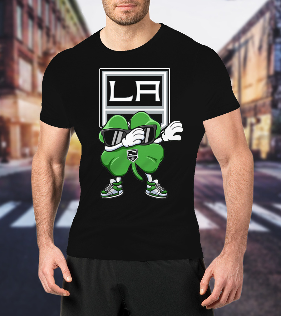 LA Kings Dabbing Shamrock With Sunglasses And Sneakers T-Shirt