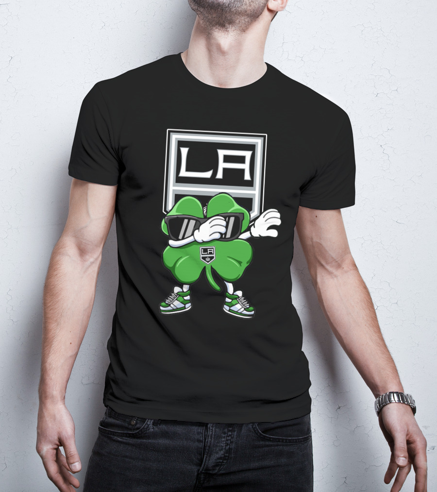 LA Kings Dabbing Shamrock With Sunglasses And Sneakers T-Shirt