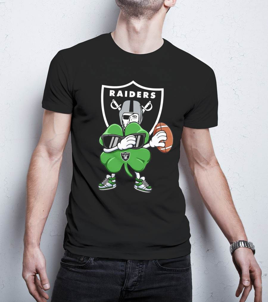 Oakland Raiders Shamrock Football Player T-Shirt