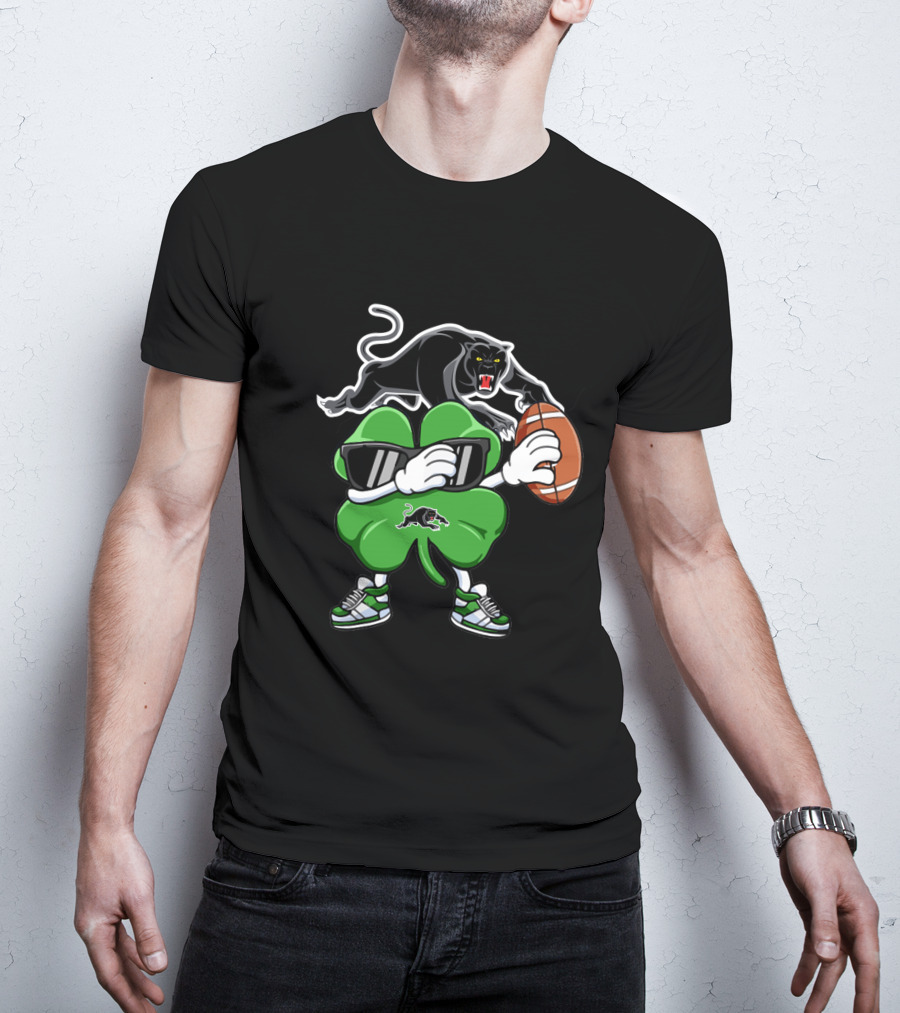 Penrith Panthers Football Clover Mascot With Shades And Sneaker T-Shirt