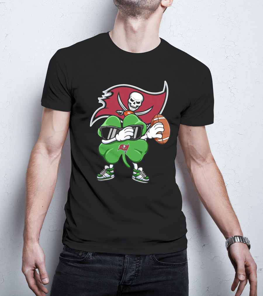 Tampa Bay Buccaneers Lucky Clover Football T-Shirt