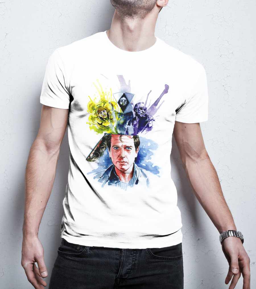 Peter Gabriel Watercolor Portrait With Surreal Artistic Elements T-Shirt