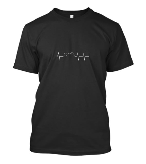 Sport Motorcycle Heartbeat Line Art Pulsing Passion T-Shirt