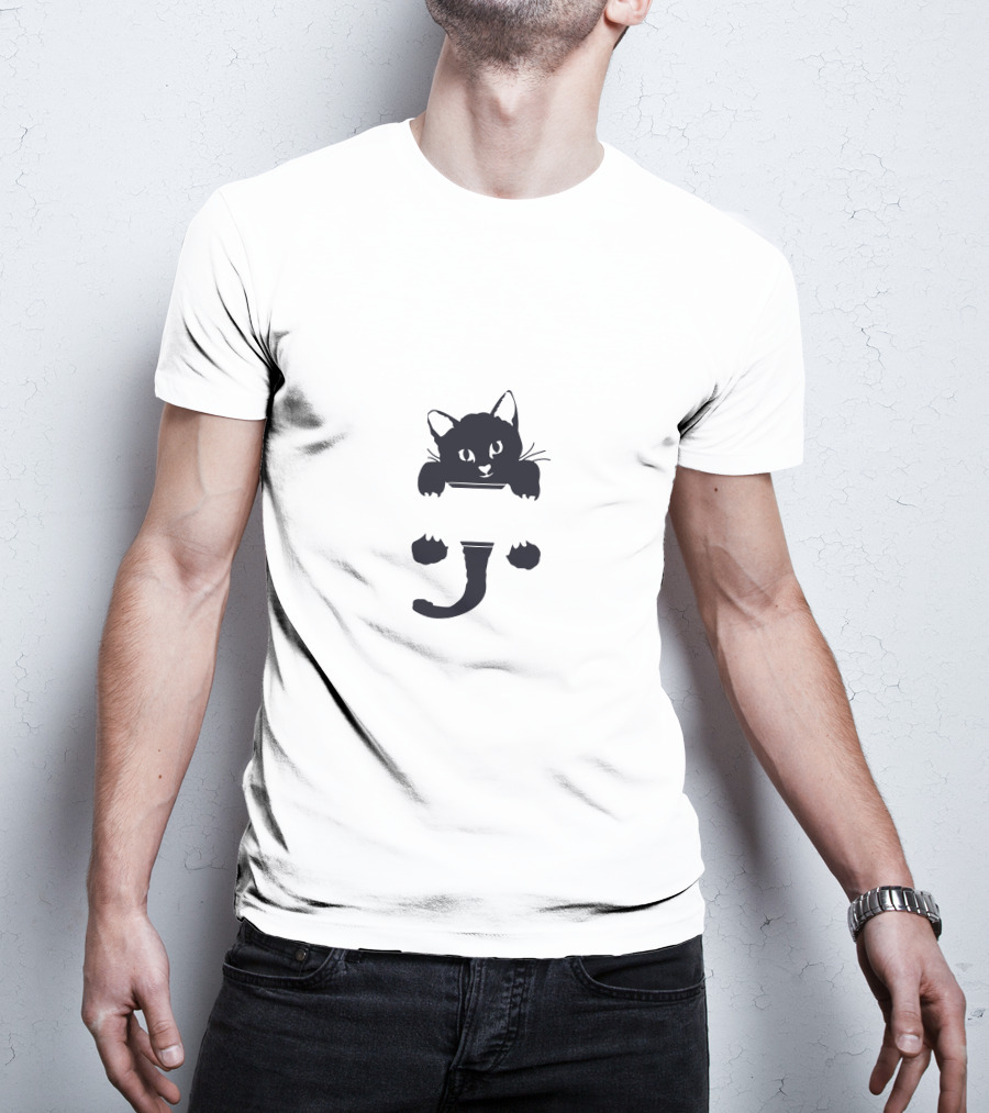 Cat Logo Shirt Playful Minimalist Feline T-Shirt
