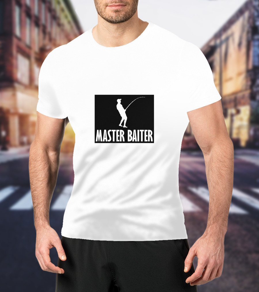 Master Baiter Fishing Silhouette Joke T-Shirt