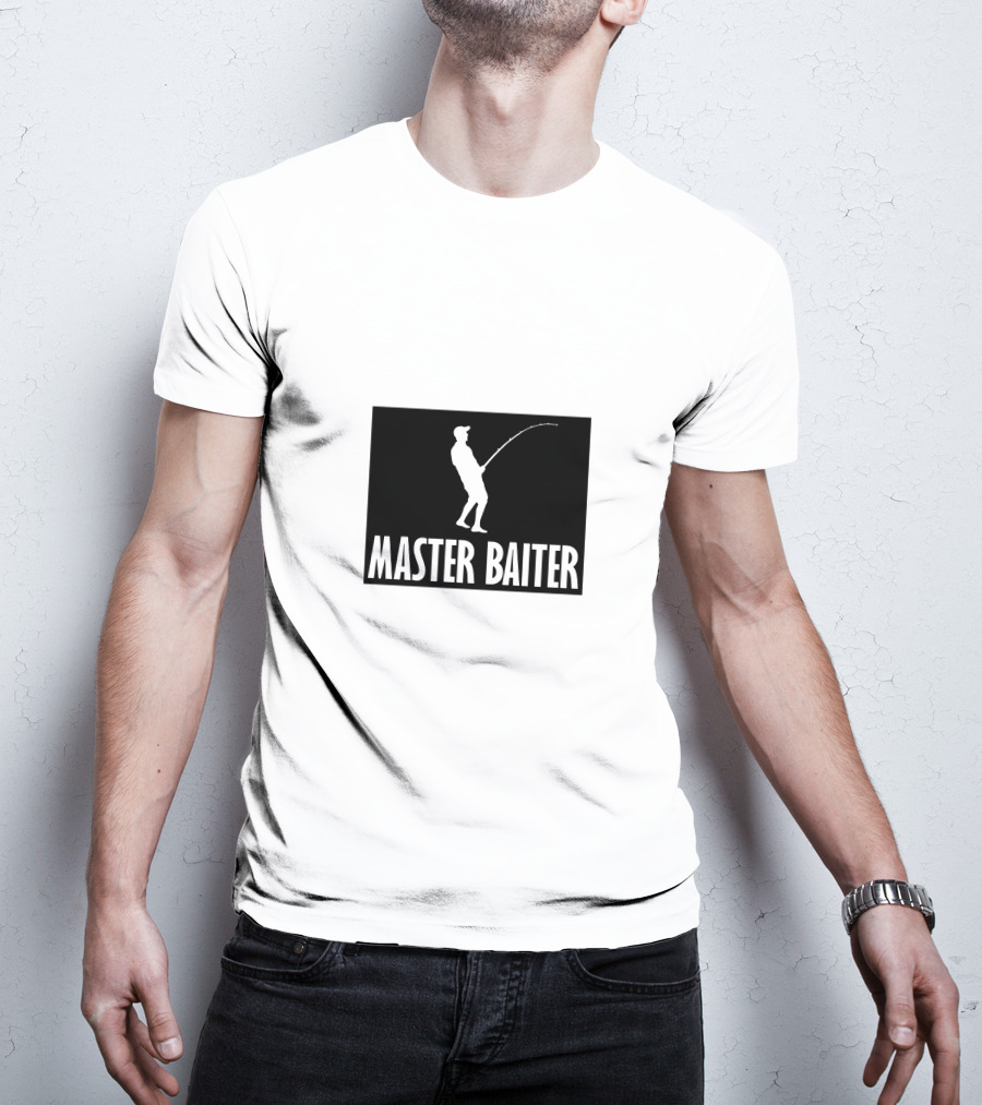 Master Baiter Fishing Silhouette Joke T-Shirt