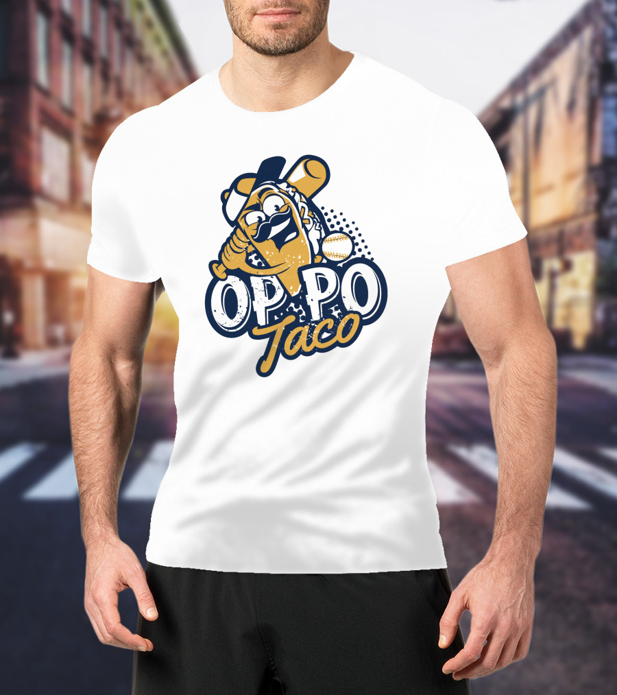 OPPO Taco Baseball Character With Bat And Ball T-Shirt