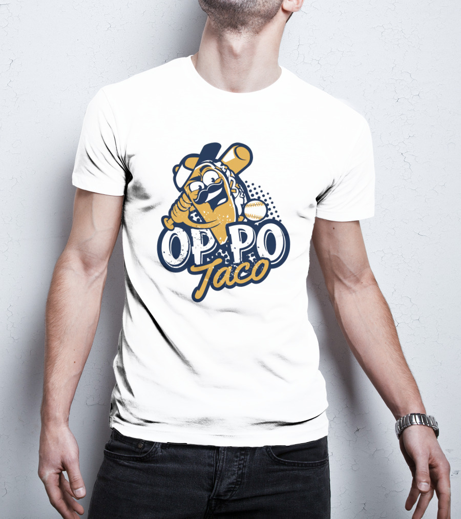 OPPO Taco Baseball Character With Bat And Ball T-Shirt