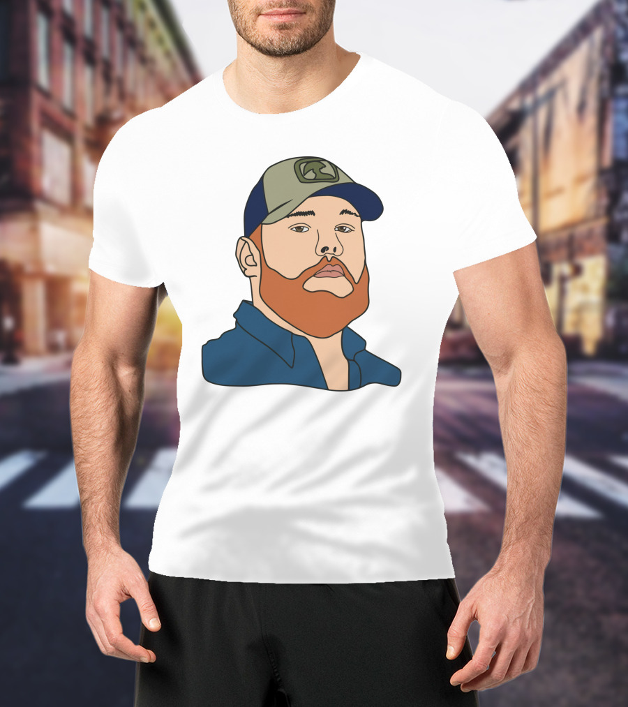 Luke Combs Portrait Hat And Beard T-Shirt