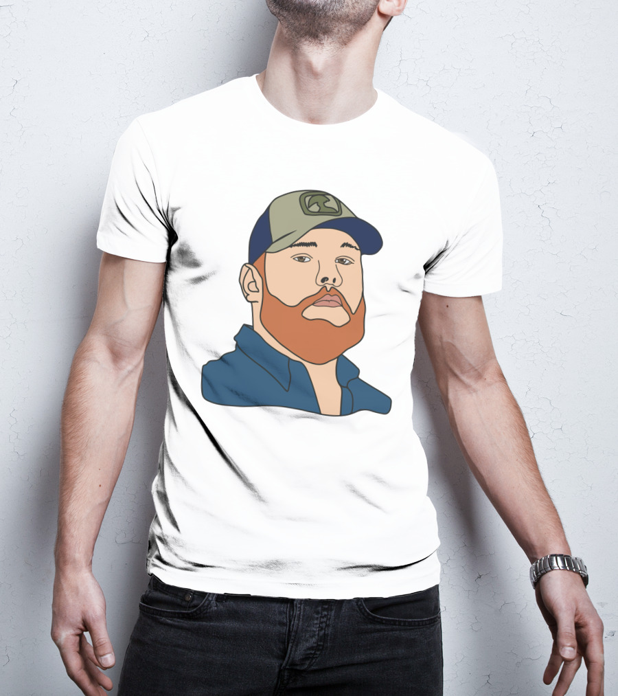 Luke Combs Portrait Hat And Beard T-Shirt
