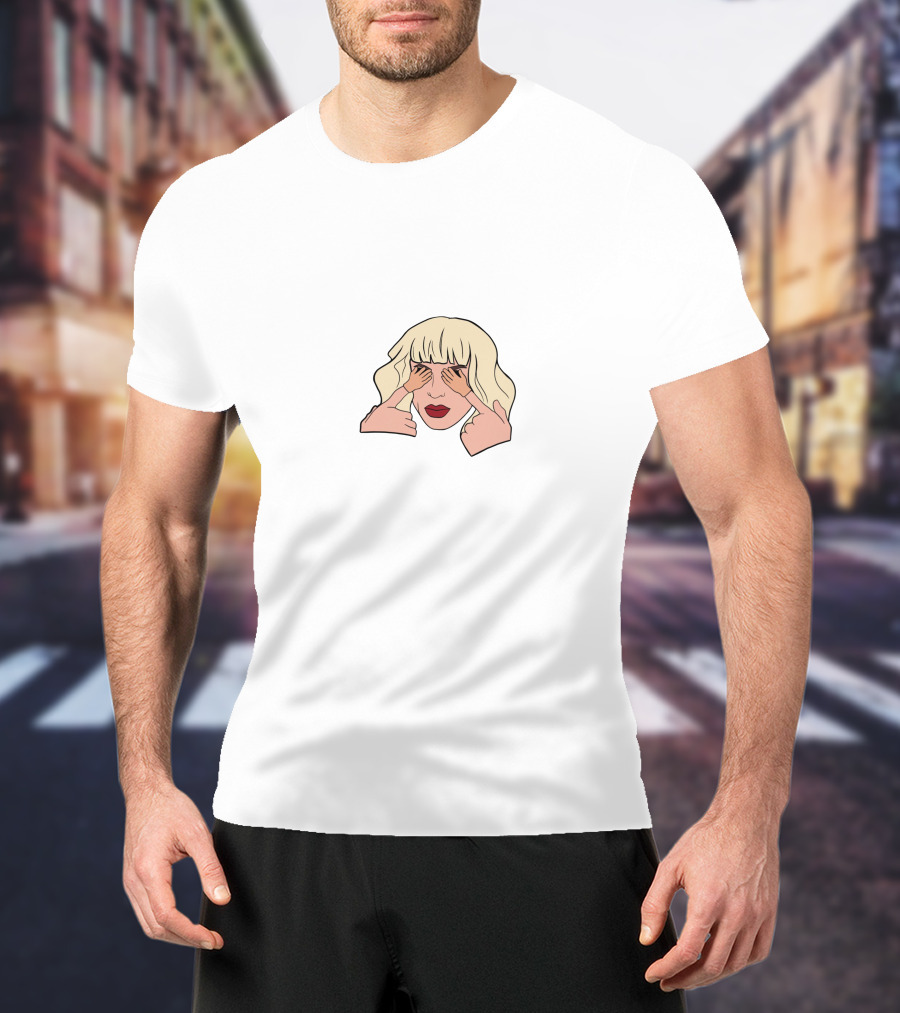 Drag Queen Blonde Hair Hands Covering Eyes T-Shirt