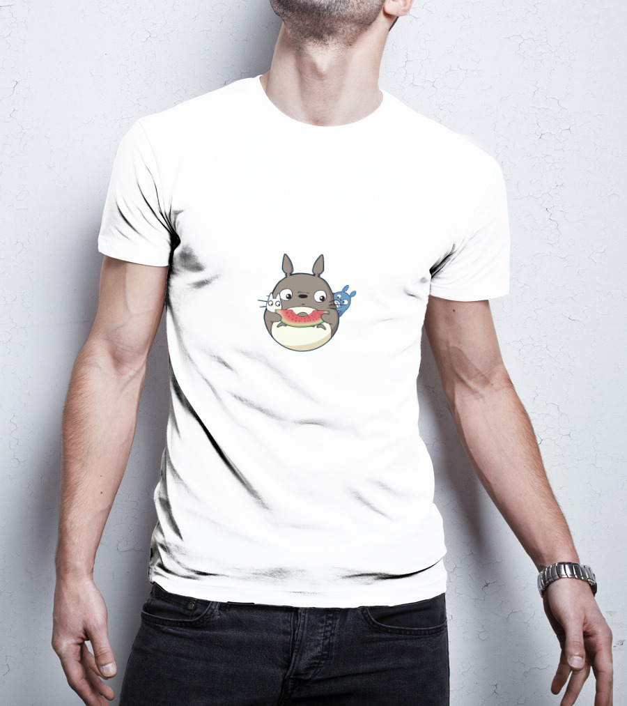 Tiko Totoro Watermelon Anime Character Trio T-Shirt