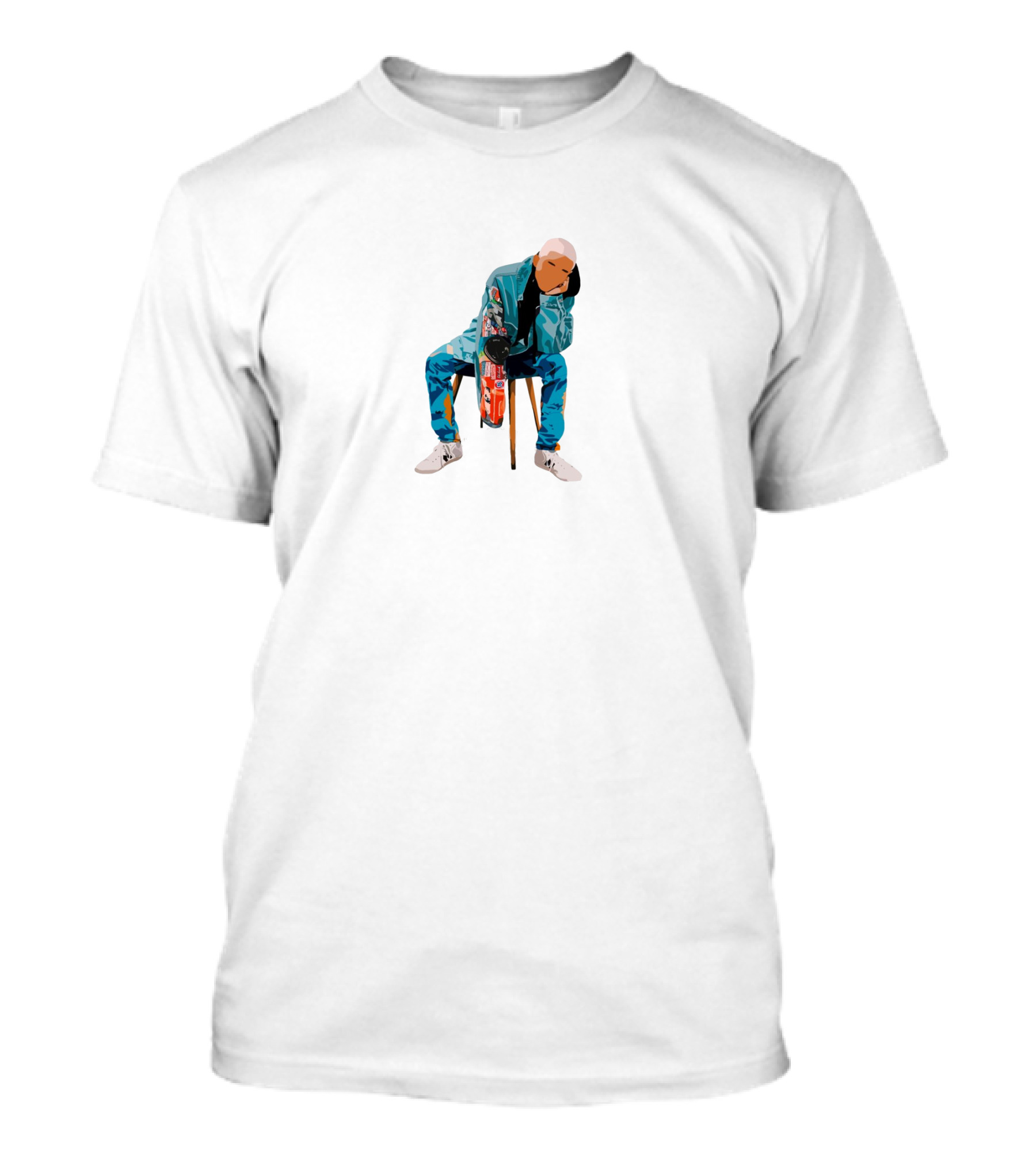 Jaden Smith Fashion Icon Sitting In Colorful T-Shirt