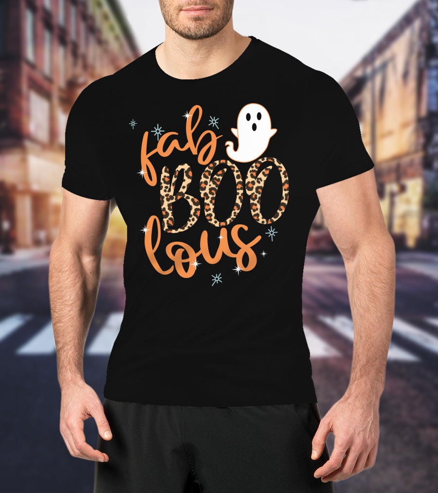 Faboolous Leopard Print Halloween Ghost T-Shirt
