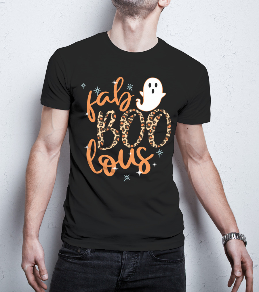 Faboolous Leopard Print Halloween Ghost T-Shirt