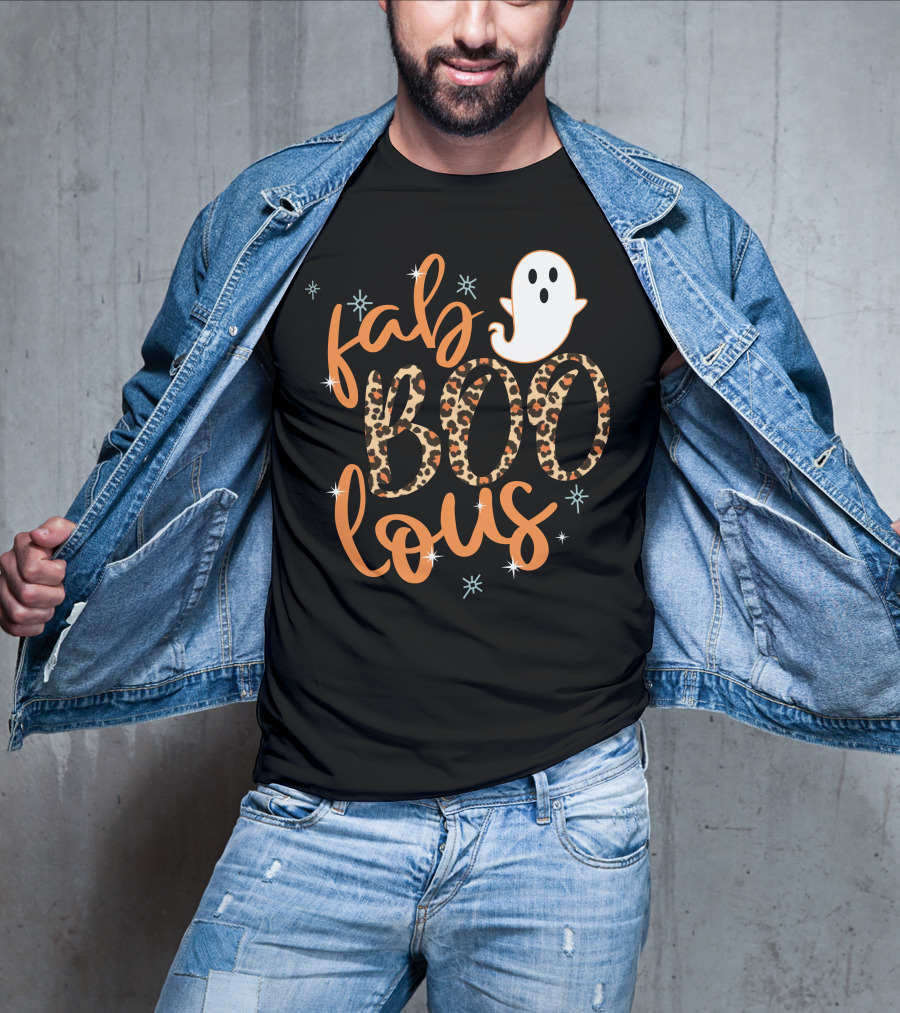Faboolous Leopard Print Halloween Ghost T-Shirt