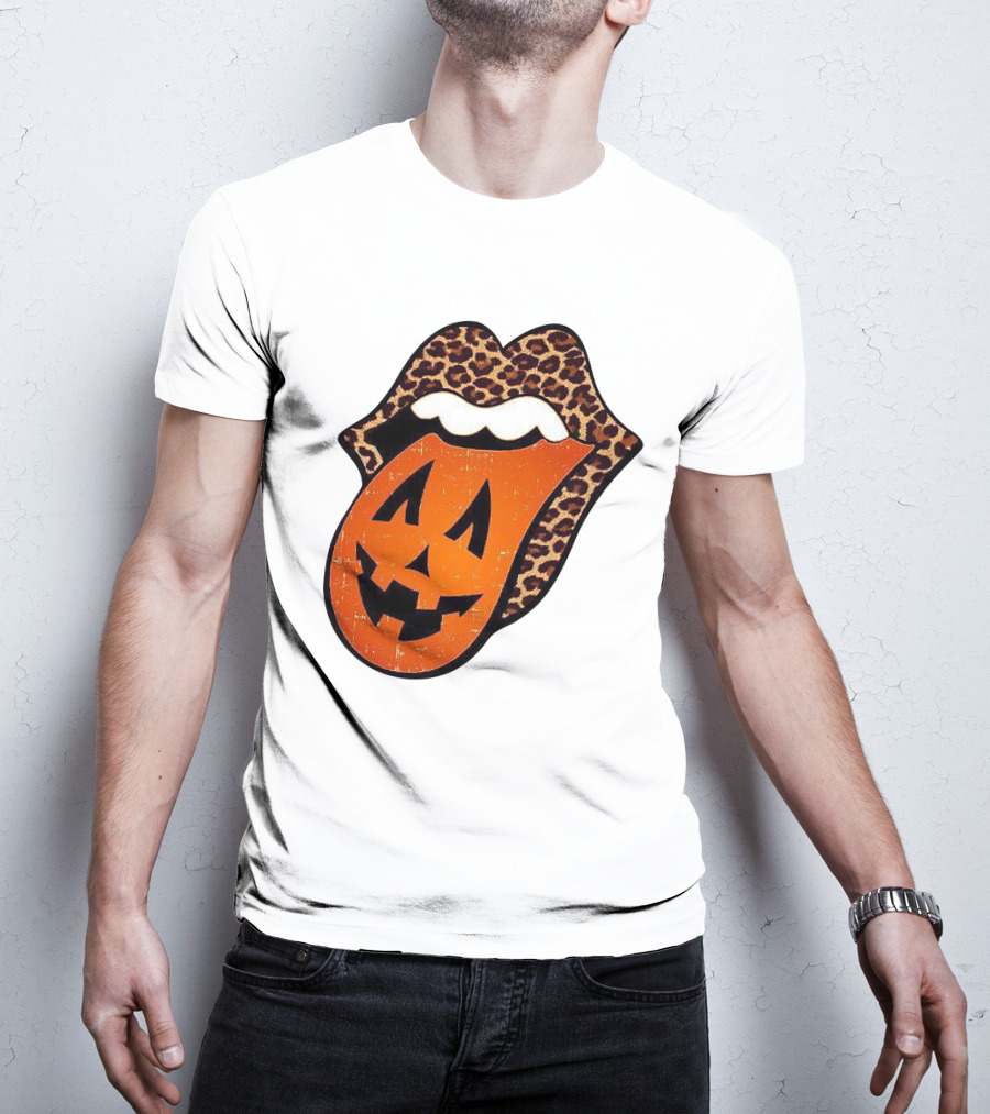 Rolling Pumpkin Leopard Tongue Jack-O'-Lantern T-Shirt