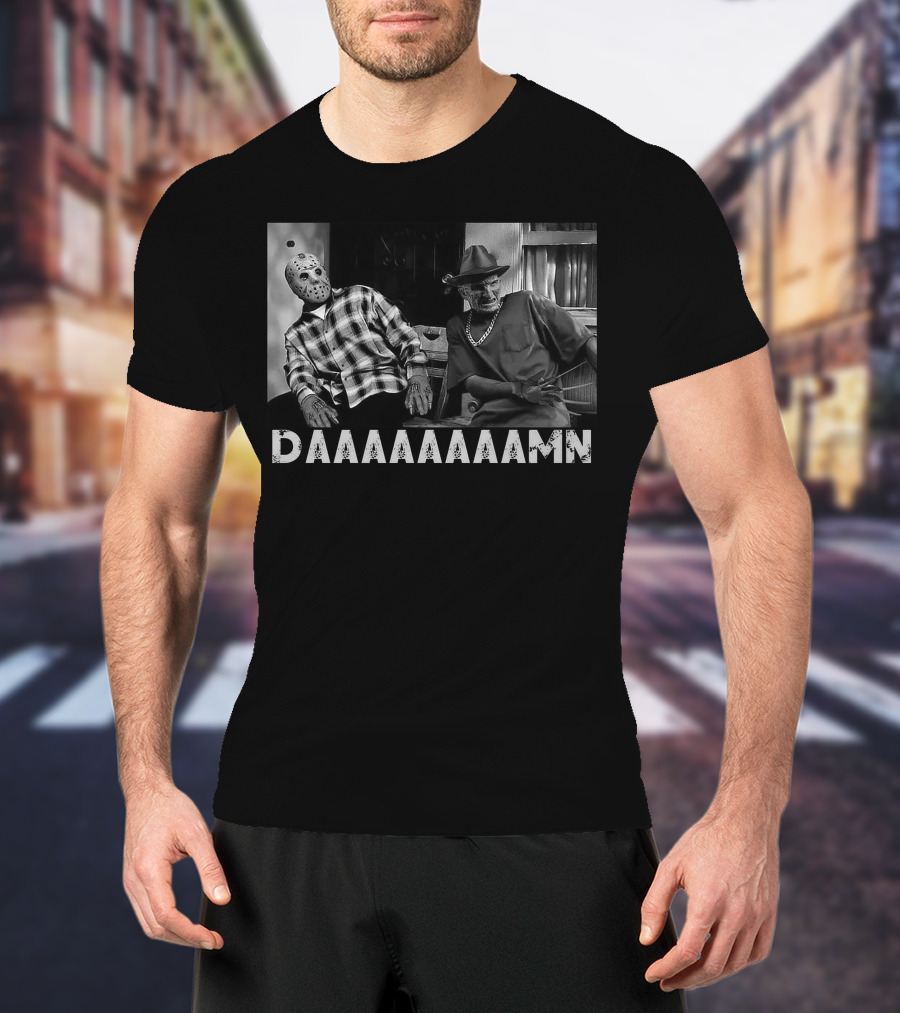 Slashers Daaaaaaamn Jason Voorhees And Freddy Krueger Reaction Scene T-Shirt