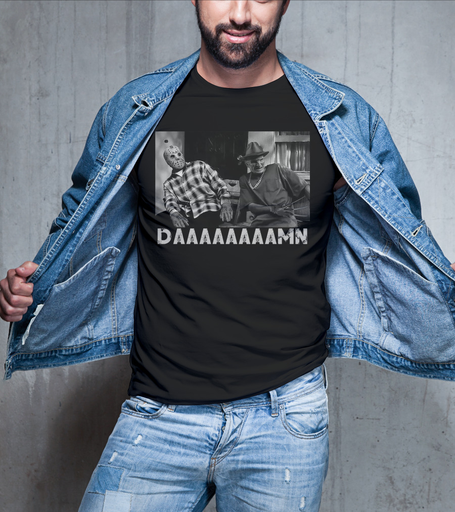 Slashers Daaaaaaamn Jason Voorhees And Freddy Krueger Reaction Scene T-Shirt