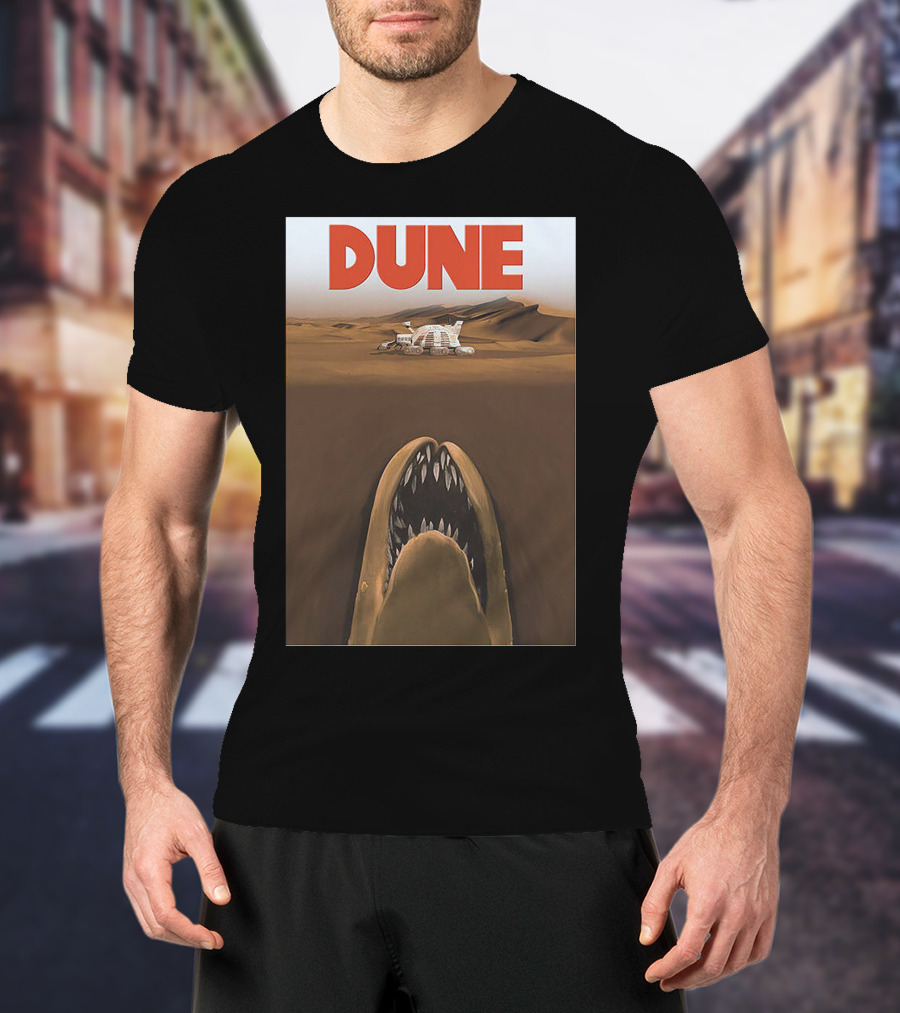 Dune Sandworm Layered Desert Scene T-Shirt