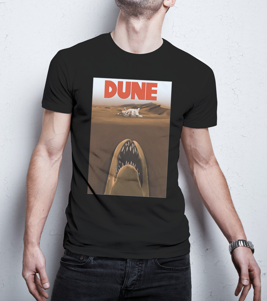 Dune Sandworm Layered Desert Scene T-Shirt