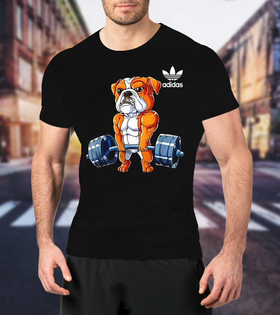 English Bulldog Funny Weightlifting Deadlift Fitness Gym Men T-Shirt