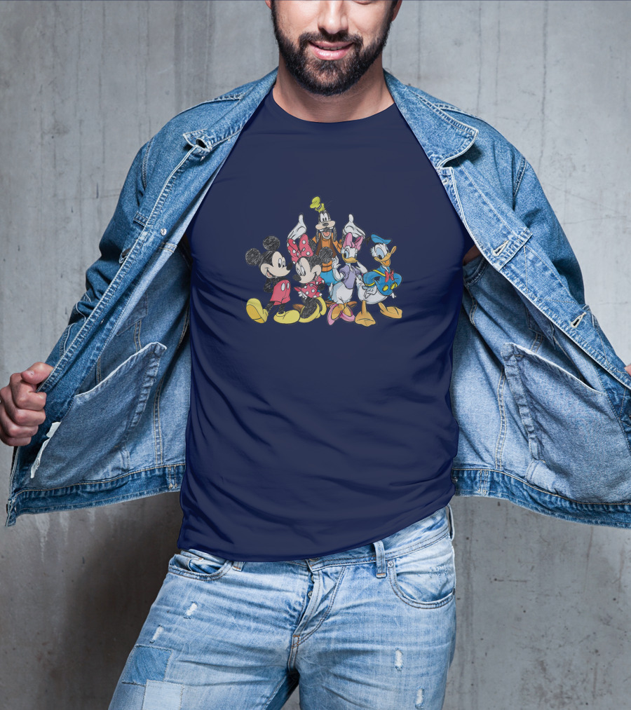 Mickey Mouse Minnie Goofy Pluto Donald Duck Disney Friends T-Shirt