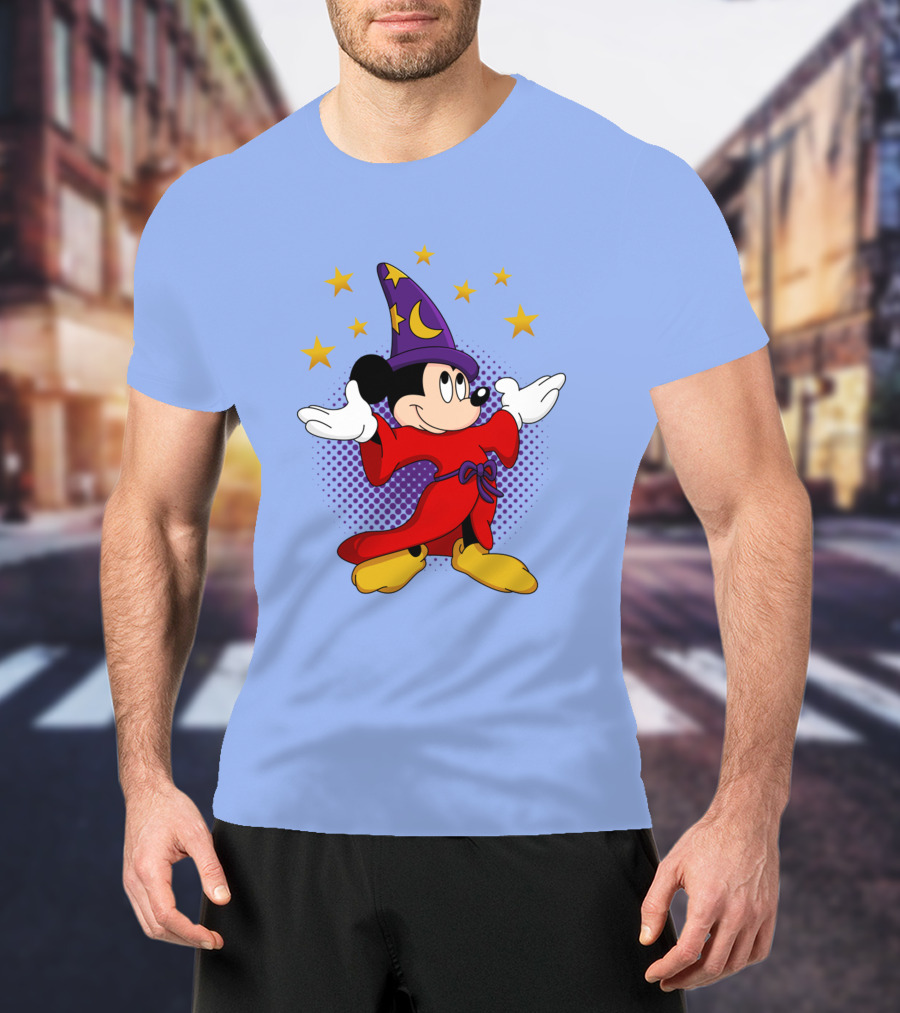 Mickey Mouse Wizard Sorcerer's Apprentice Magic Stars T-Shirt