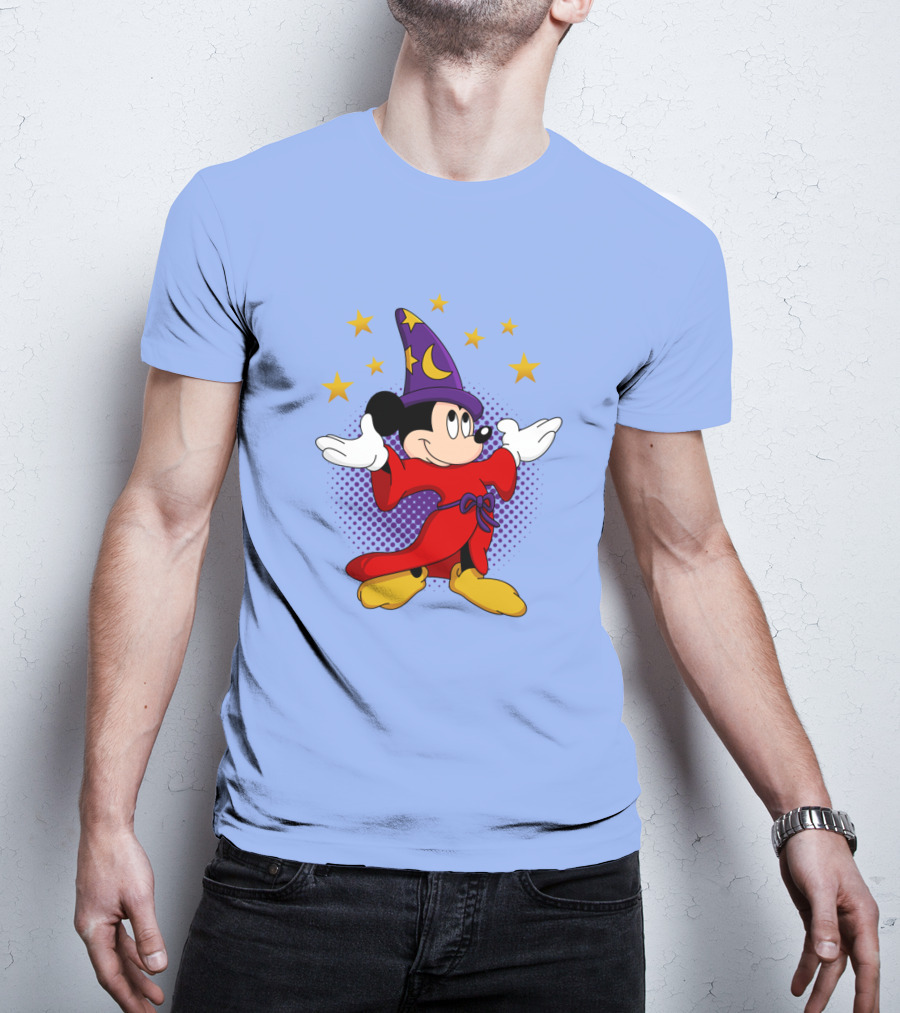 Mickey Mouse Wizard Sorcerer's Apprentice Magic Stars T-Shirt