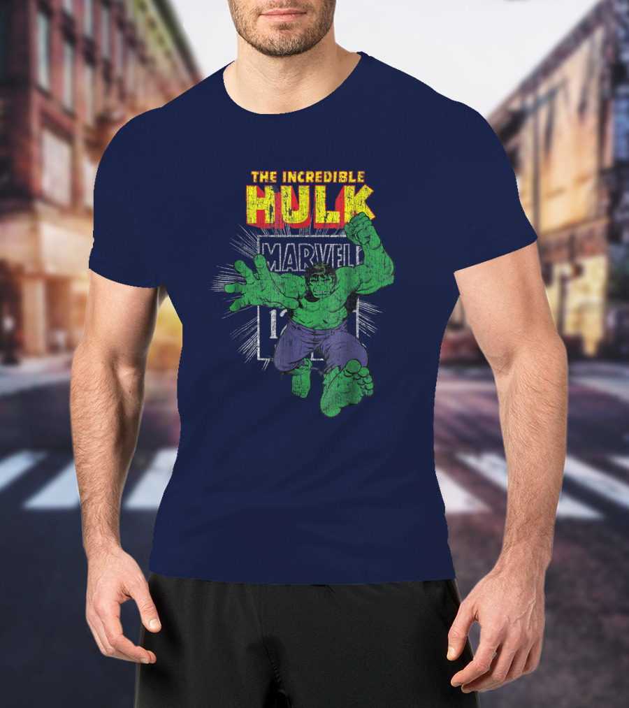 The Incredible Hulk Marvel Retro Comic Book Stamp T-Shirt