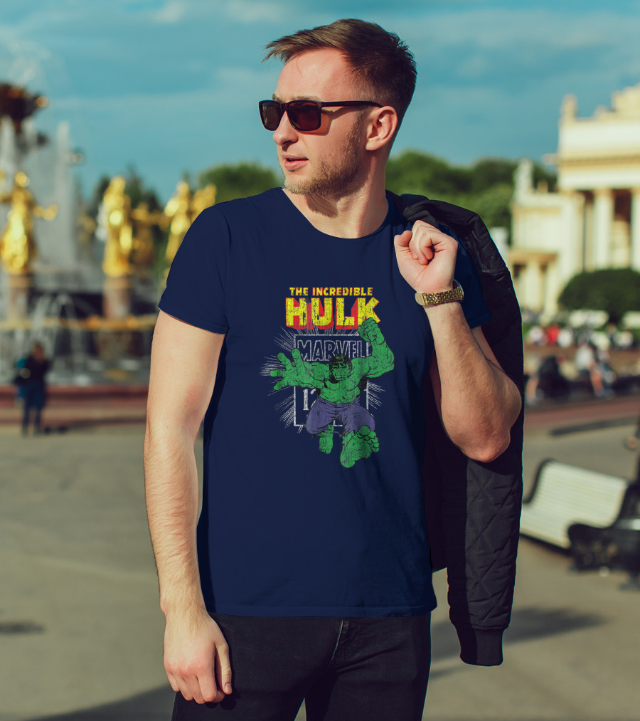 The Incredible Hulk Marvel Retro Comic Book Stamp T-Shirt