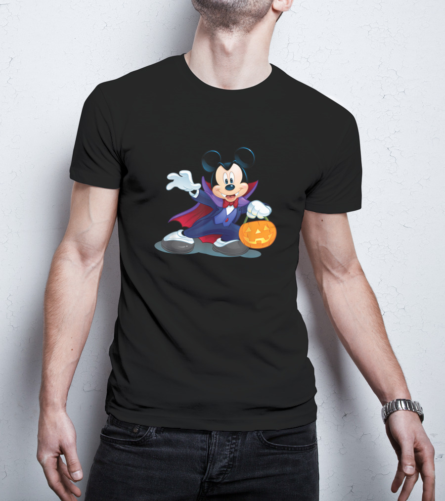 Disney Halloween Mickey Mouse Vampire Pumpkin T-Shirt