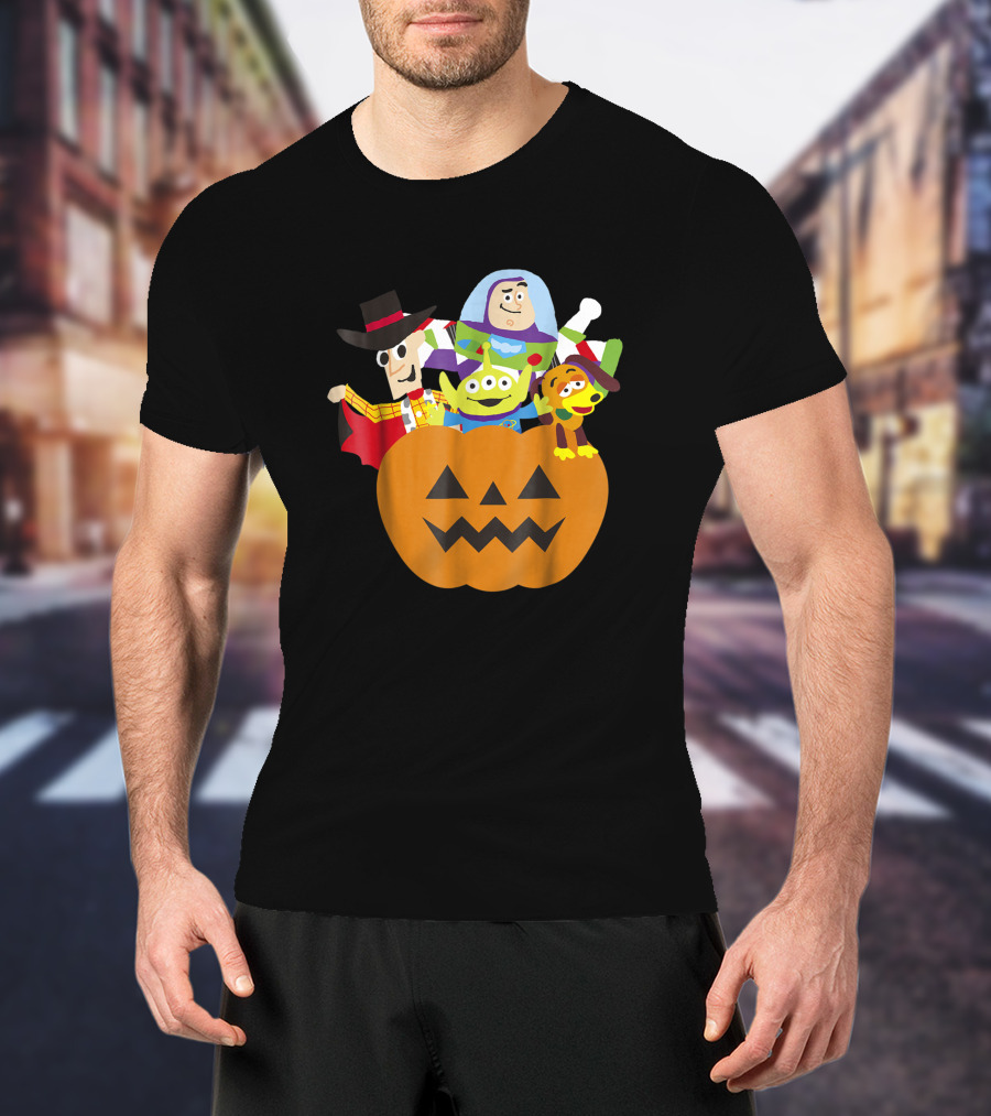 Disney Pixar Toy Story Characters In Halloween Pumpkin Costume T-Shirt