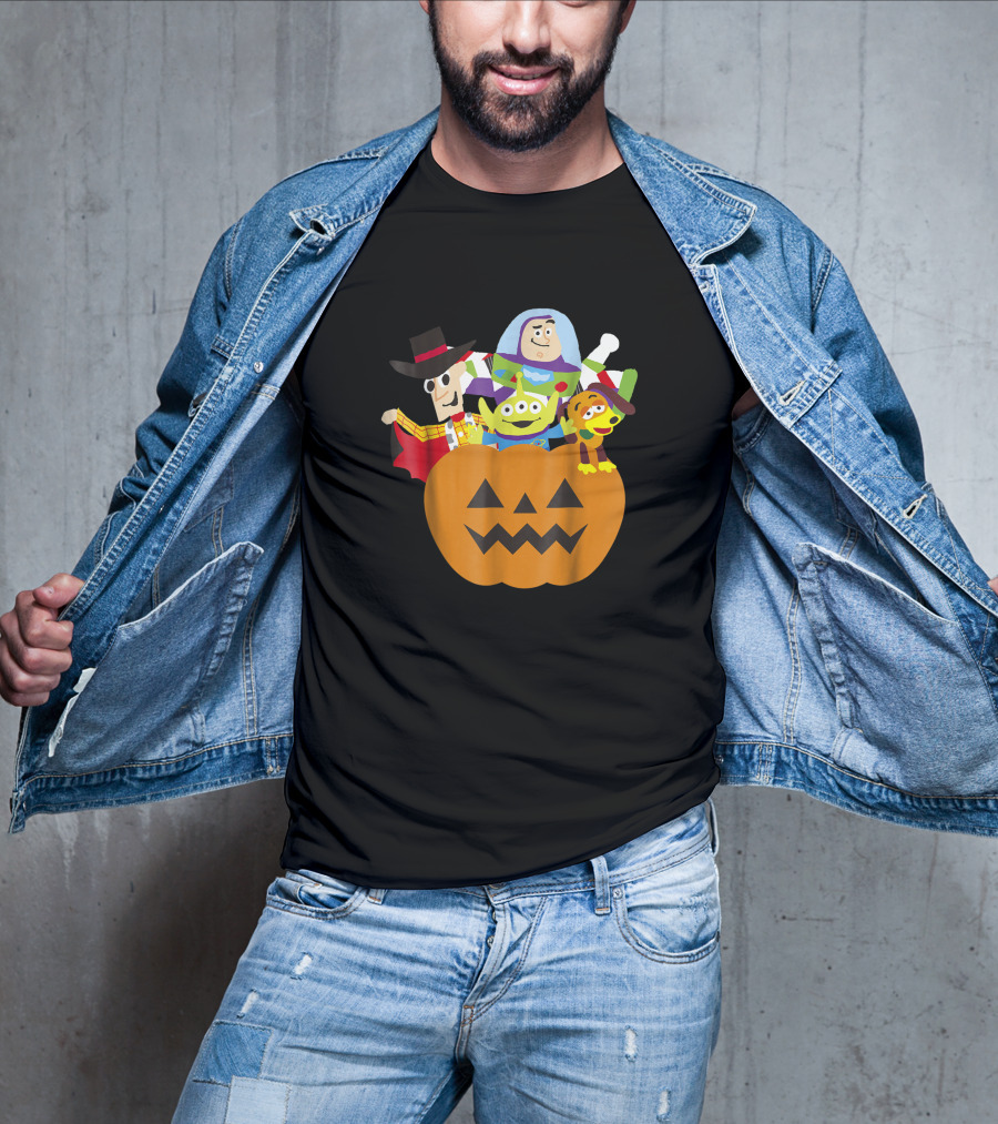 Disney Pixar Toy Story Characters In Halloween Pumpkin Costume T-Shirt