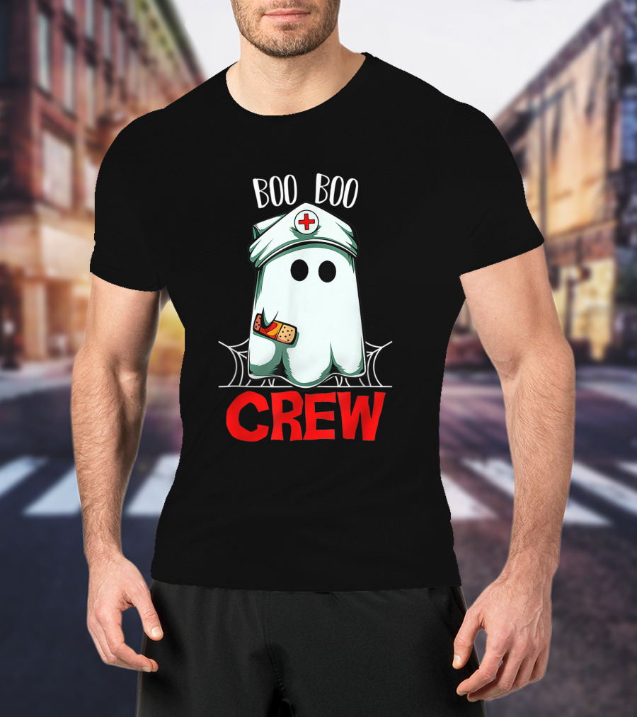 Boo Boo Halloween Crew Nurse Ghost Funny Scary T-Shirt