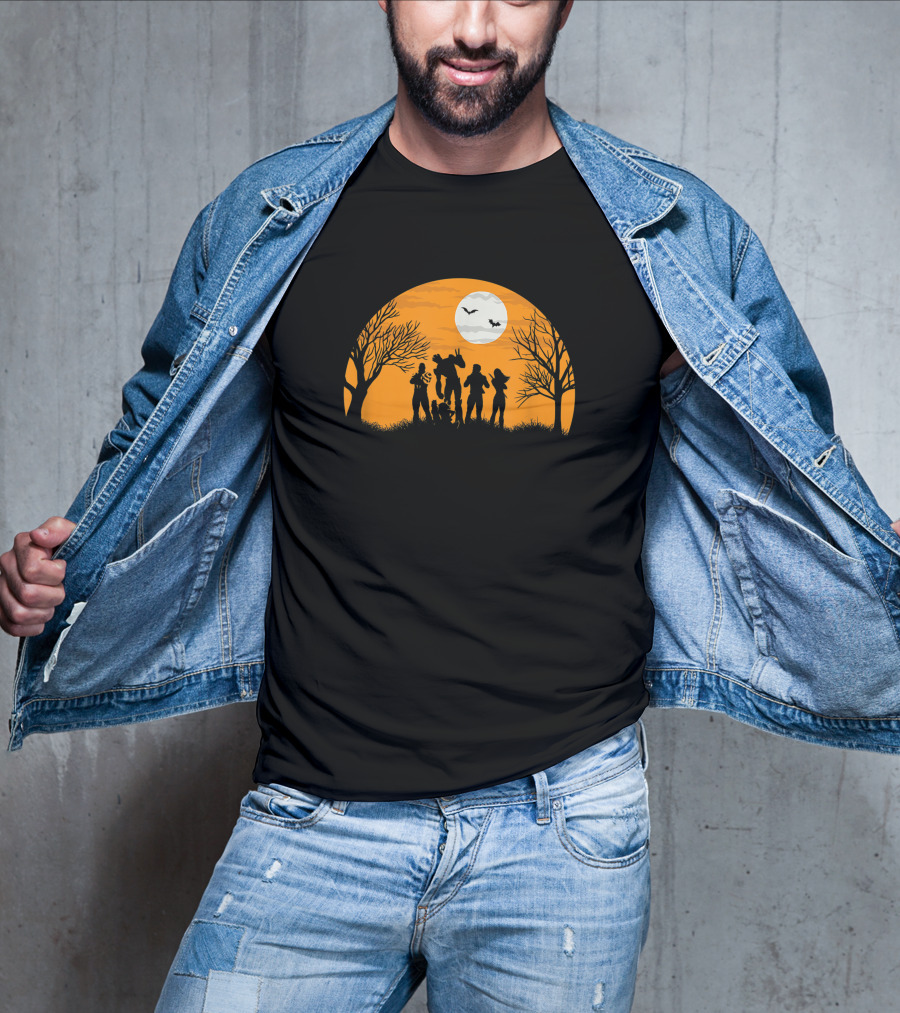 Guardians Of The Galaxy Halloween Silhouette Scene Marvel T-Shirt