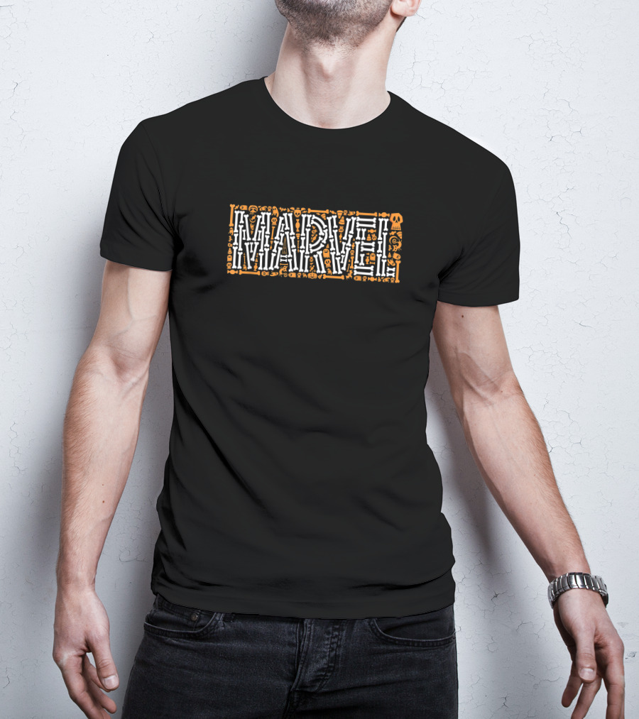 Marvel Halloween Icons Skulls Ghosts Bats Skeleton Bones T-Shirt