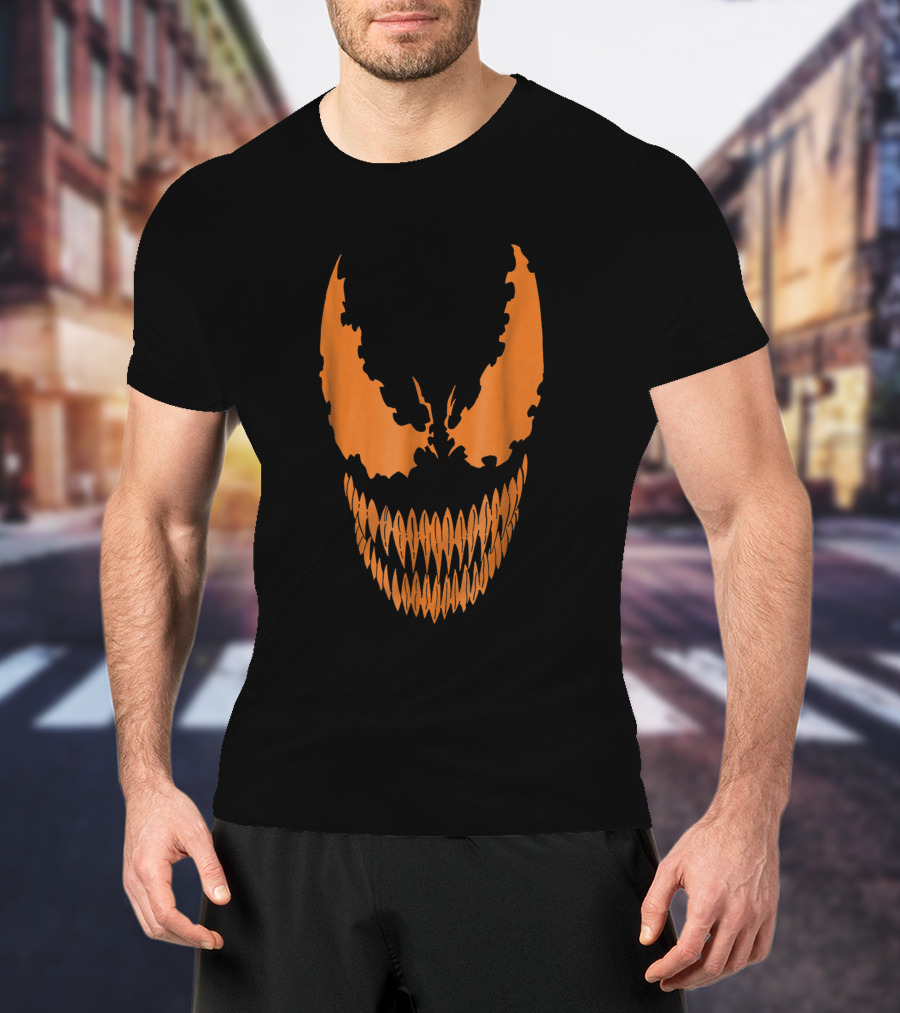 Marvel Venom Orange Face Iconic Symbiote Grin T-Shirt