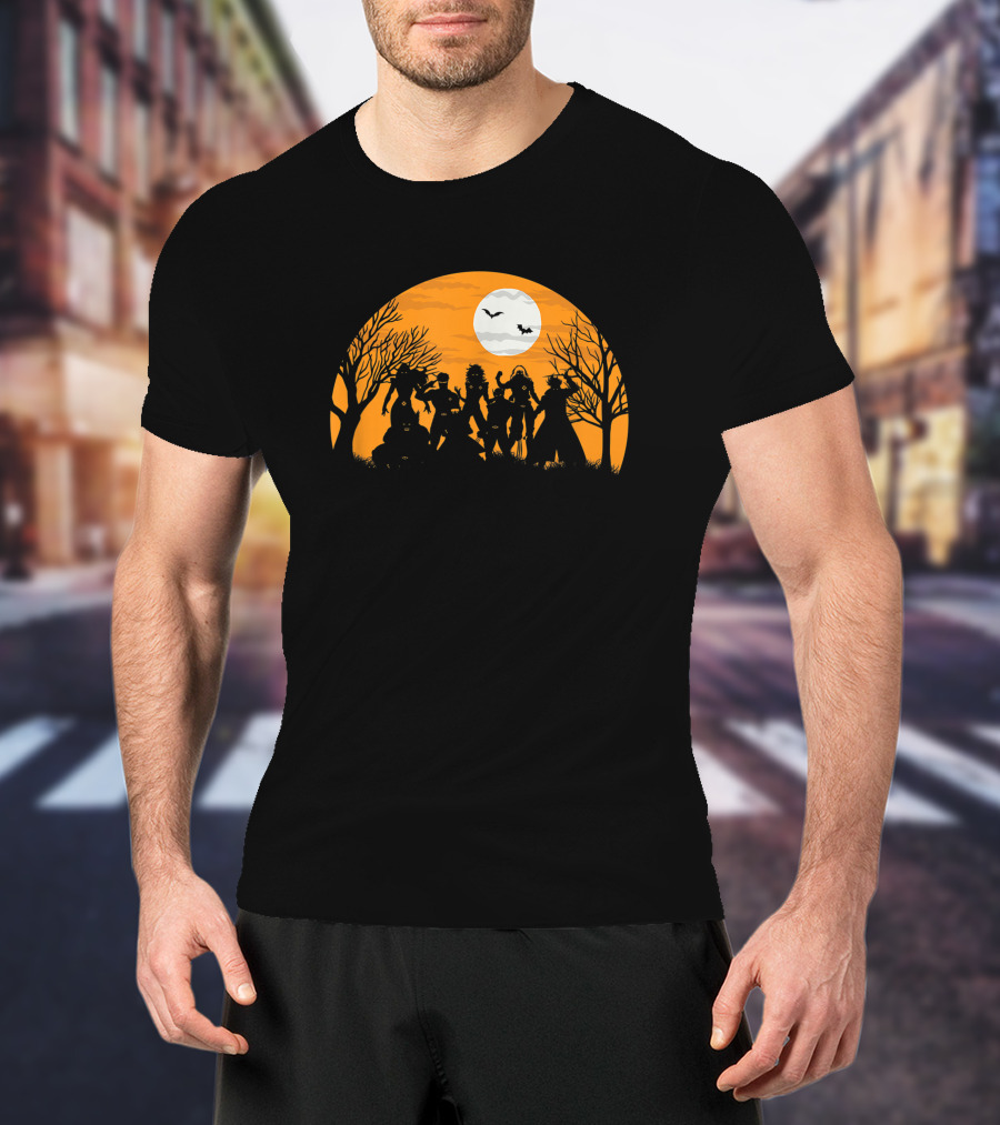 Marvel X Halloween Silhouettes Full Moon Bats T-Shirt
