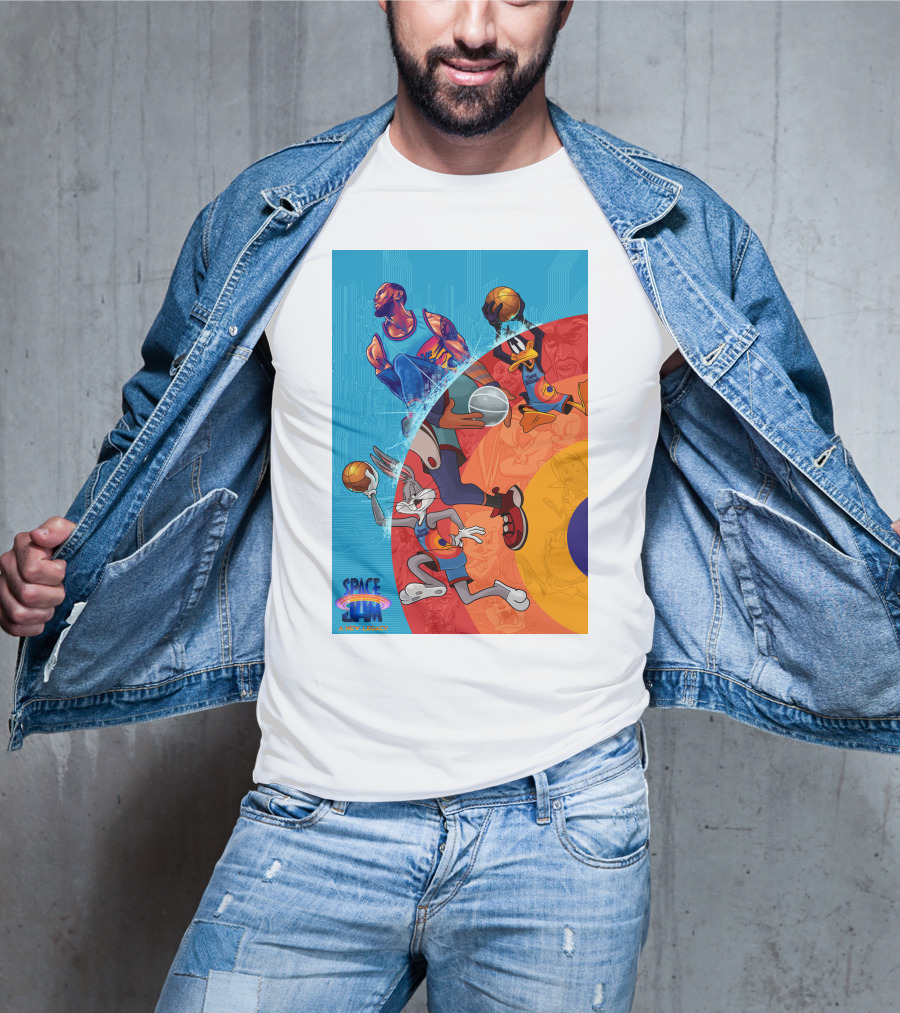 Space Jam A New Legacy Lebron James Bugs Bunny Daffy Duck Basketball Action T-Shirt