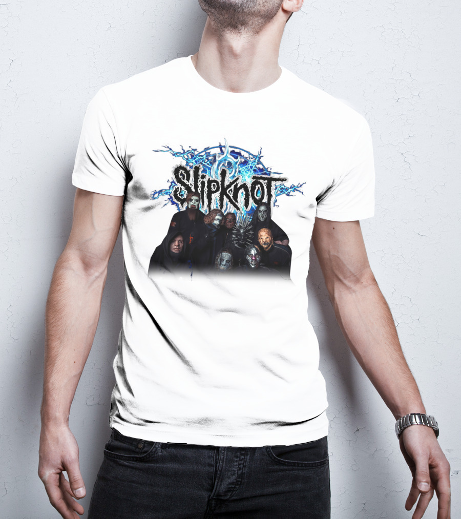 Slipknot We Are Not Your Kind Band Members Portrait With Masks T-Shirt