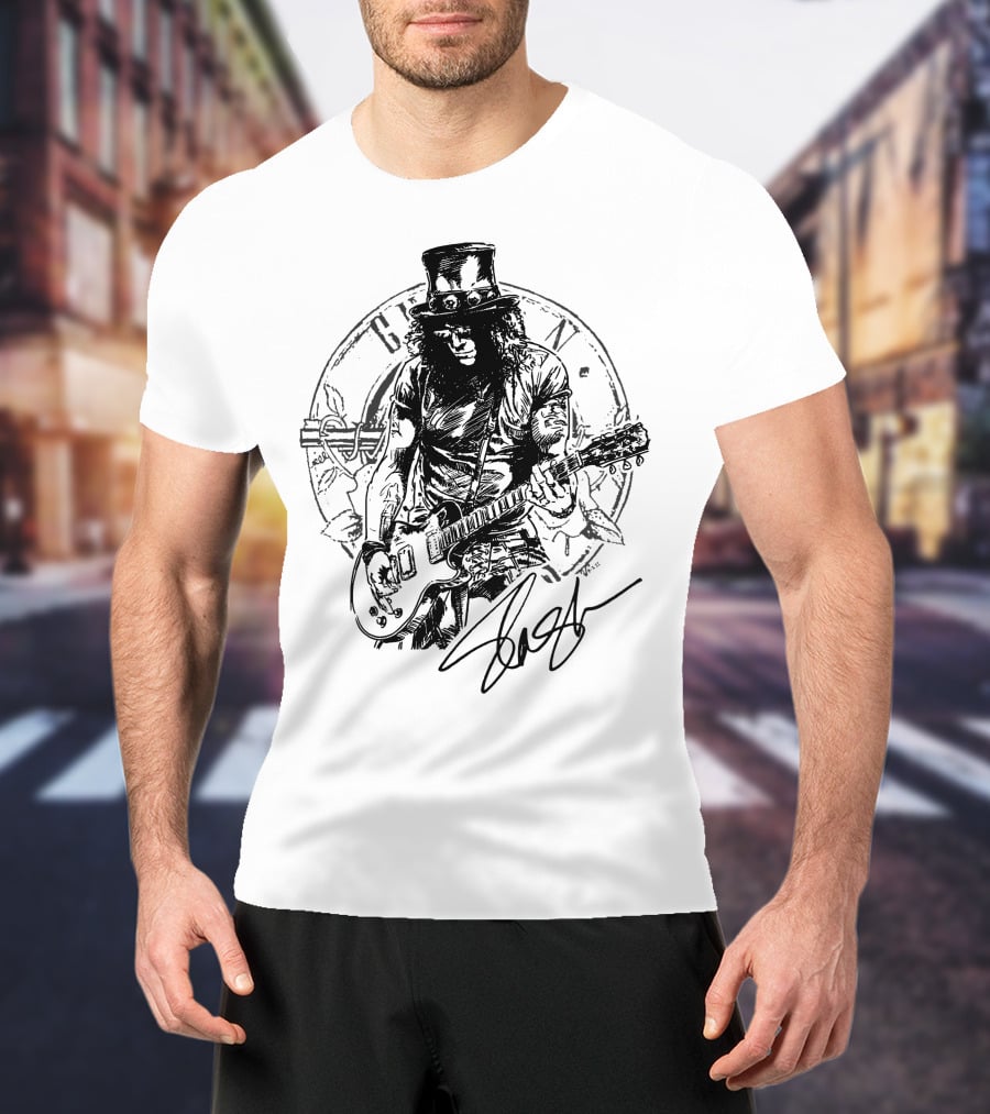 Slash Guns N' Roses Vintage Style Drawing T-Shirt