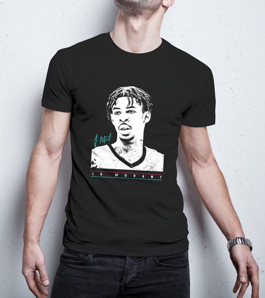 J Morant Headshot Signature JA MORANT T-Shirt