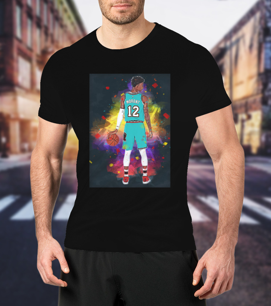 Ja Morant 12 Memphis Grizzlies Colorful Basketball T-Shirt